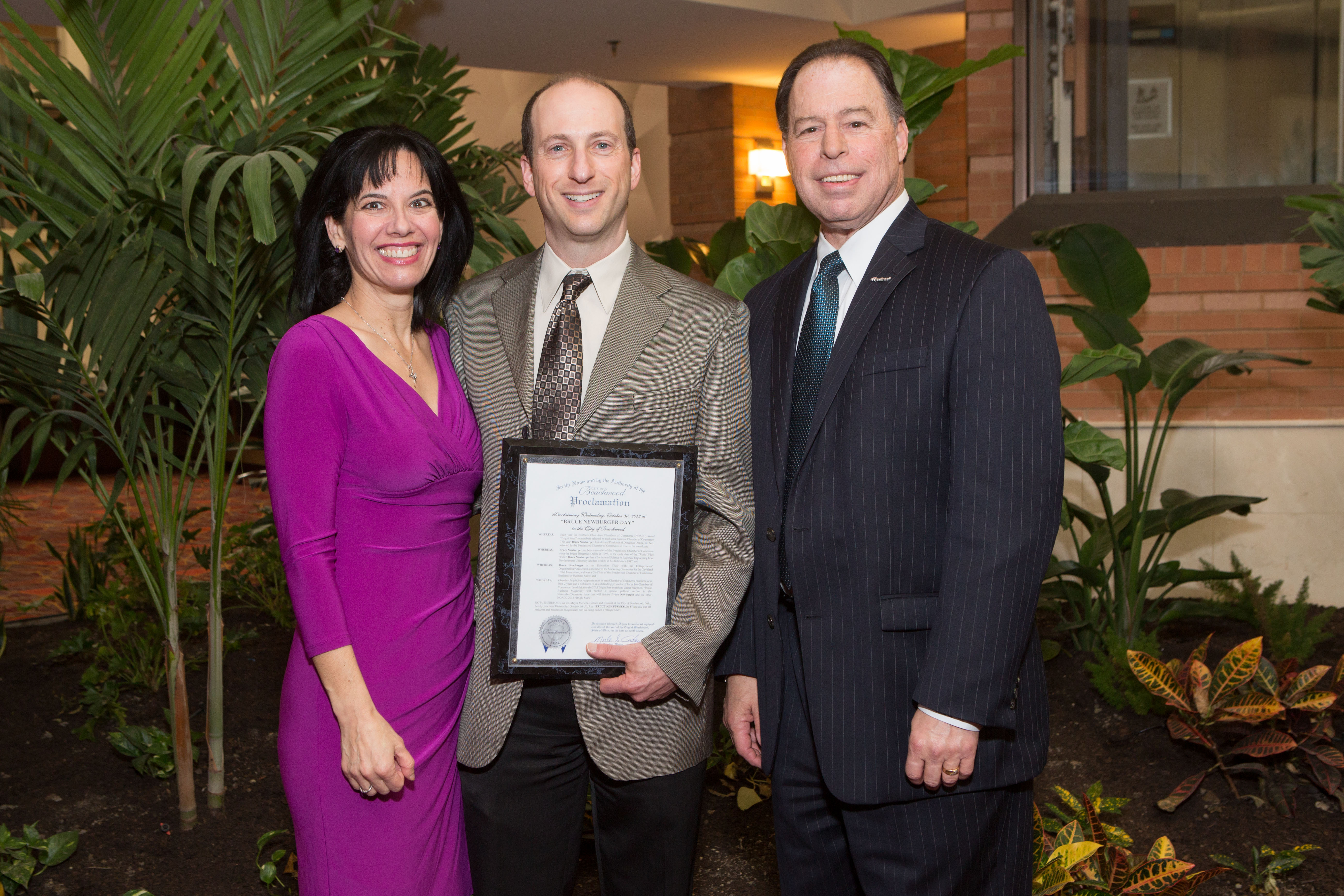 Chamber of Commerce Members with Award