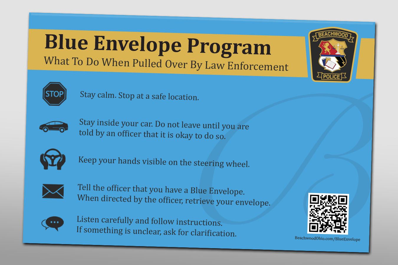 Beachwood Blue Envelope Program
